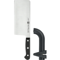 德国ZWILLING双立人 Gourmet 中式菜刀+黑色磨刀器套装36130-001